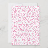 Invitation 35e anniversaire de fête Thème Motif rose et blanc (Dos)