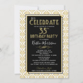 Invitation 35e anniversaire de la fête Art déco Gatsby Roarin (Devant)