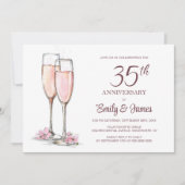 Invitation 35e anniversaire de Mariage Champagne (Devant)