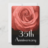 Invitation 35e anniversaire de mariage Coral Rose A02D (Devant)