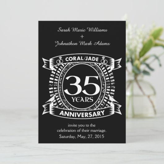 Invitation 35e anniversaire de mariage Couronne de corail de  (Debout devant)