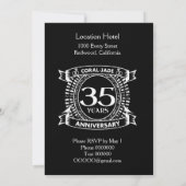 Invitation 35e anniversaire de mariage Couronne de jade corai (Dos)