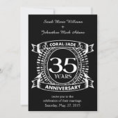 Invitation 35e anniversaire de mariage crête de corail jade (Devant)