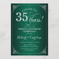 35e anniversaire de mariage - Damassé vert argenté