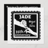 Invitation 35e anniversaire de mariage en se tenant la main (Devant / Derrière)