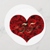Invitation 35e anniversaire de mariage Roses rouges Cœur Élég (Devant / Derrière)