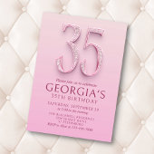 Invitation 35e anniversaire Diamants roses