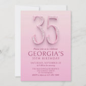 Invitation 35e anniversaire Diamants roses (Devant)