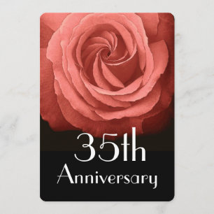 Invitation 35e anniversaire du Mariage Coral Rose A02D