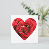 Invitation 35e anniversaire du Mariage Roses rouges Coeur élé (Debout devant)