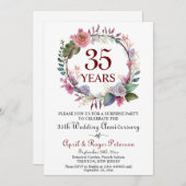 Invitation 35e anniversaire du Mariage surpris de corail (Devant / Derrière)