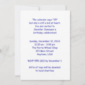 Invitation 35e anniversaire fête bleu foncé poupées Invitatio (Dos)