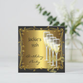 Invitation 35e anniversaire fête Elégant Black Gol (Debout devant)