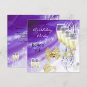 Invitation 35e anniversaire fête Elégant Purple Gold (Devant / Derrière)