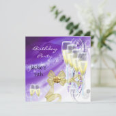 Invitation 35e anniversaire fête Elégant Purple Gold (Debout devant)