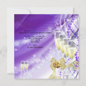 Invitation 35e anniversaire fête Elégant Purple Gold (Dos)