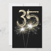 Invitation 35e anniversaire fête Sparkler (Devant)