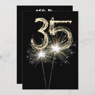 Invitation 35e anniversaire fête Sparkler