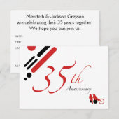 Invitation 35e anniversaire (mod birds) (Devant / Derrière)