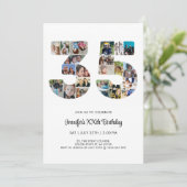 Invitation 35e anniversaire Numéro 35 Photo personnalisée Col (Debout devant)