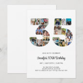 Invitation 35e anniversaire Numéro 35 Photo personnalisée Col (Devant / Derrière)