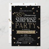 Invitation 35e anniversaire Parties scintillant Confetti Surp (Devant / Derrière)