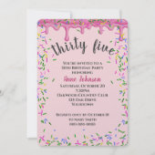 Invitation 35e Anniversaire Pink Icing Et Sprinkles (Devant)