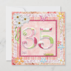 Invitation 35e anniversaire style scrapbooking