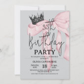 Invitation 35th Birthday ⎮ Modern Royal Bow Birthday  (Devant)