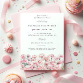 Invitation 35th Birthday Pink Carnation January Birth Flower