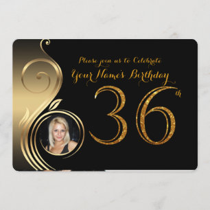 Invitation 36e,Invitation d'anniversaire,Parties scintillant