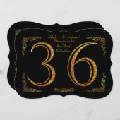 Invitation 36ème, fête d'anniversaire 36ème, grand Gatsby, no (Devant / Derrière)