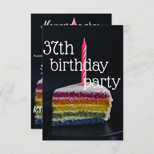 Invitation 37e anniversaire (Devant / Derrière)