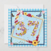 Invitation 37e fête d'anniversaire Fleurs d'invitation, papil (Devant)