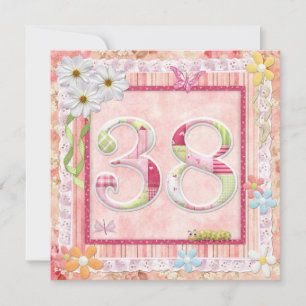 Invitation 38e anniversaire style scrapbooking