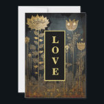 Invitation *~ 39 RSVP AR26 QR Gold Lace LOVE Vintage Wedding<br><div class="desc">(recherche ID AR26 pour des modèles similaires ainsi que des invitations de mariage "anna rosa" Design 39 = Sparkling Gold Golden Gold images botaniques de LACE FLORALE et FLEURS Élégantes - LUXURY ELÉGANT Elegance Rich GLAMOUROUS noir et or. Mariage Invitation / invitation * Le mot LOVE est audacieusement affiché sur...</div>