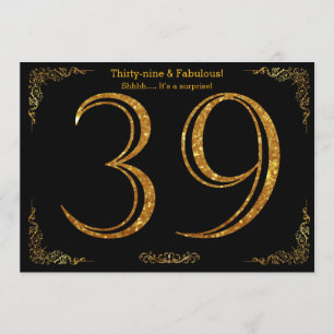 Invitation 39e fête d'anniversaire, styl Gatsby, parties scin
