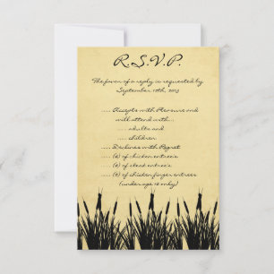 Invitation 3,5 x 5 R.S.V.P Cattail/Dragonfly Silh