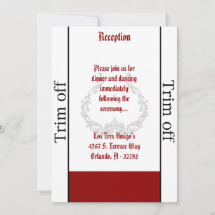 Invitation 3,5 x 7 Crimson de réception rouge Ornat E