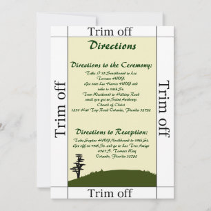 Invitation 3,5 x 7 Directions Japanese Green Hill