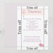 Invitation 3,5 x 7 Directions Lanterne rose violet (Devant / Derrière)