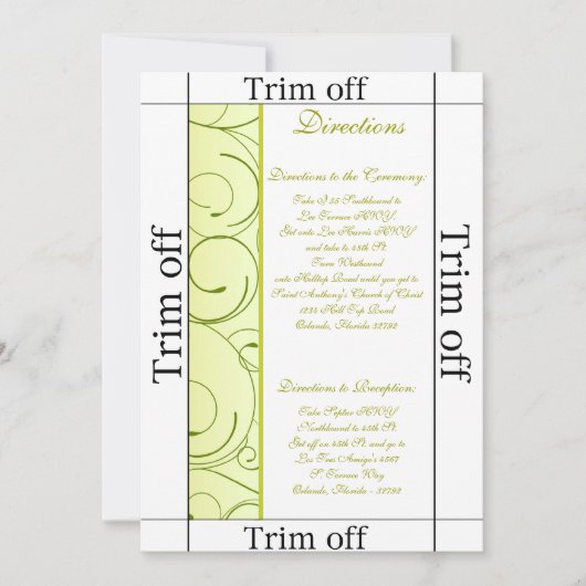 Invitation 3,5 x 7 Directions Lime Green Pear Swi (Devant)
