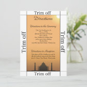 Invitation 3,5 x 7 Directions Taj Mahal Coucher De Soleil Ou (Debout devant)