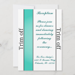 Invitation 3,5 x 7 Réception Ancre hippocampe Turq
