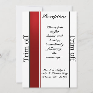 Invitation 3,5 x 7 Réception Arbre blanc Rouge Noir