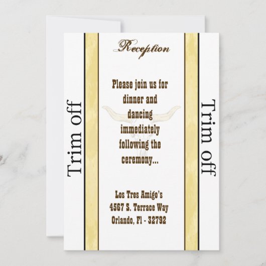 Invitation 3,5 x 7 Réception Cowboy Rodeo Steer S (Devant)
