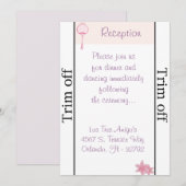 Invitation 3,5 x 7 Réception Lanterne rose violet/ (Devant / Derrière)