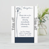 Invitation 3,5 x 7 Réception Marine Blue Dandelion (Debout devant)