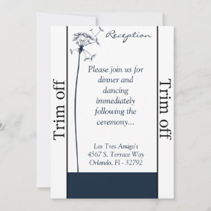 Invitation 3,5 x 7 Réception Marine Blue Dandelion