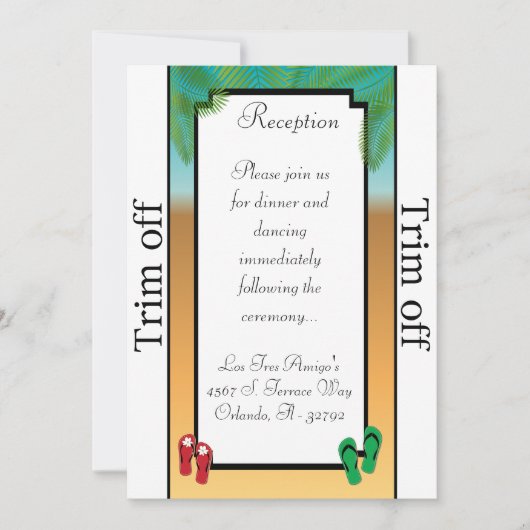 Invitation 3,5 x 7 Réception Ses Sandales Sur (Devant)